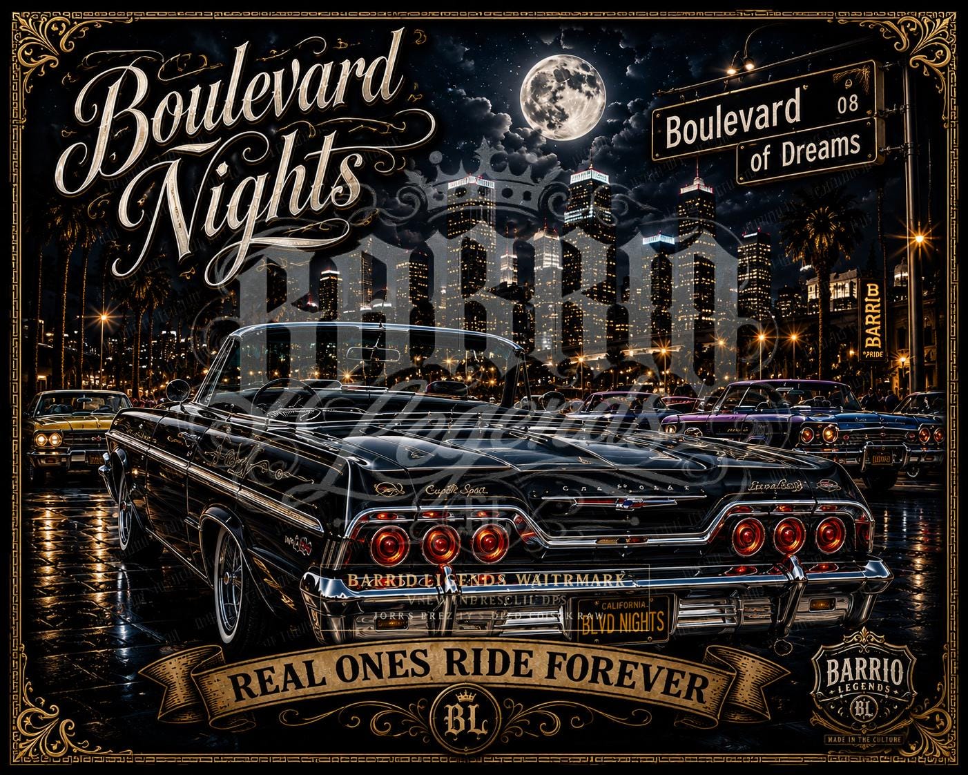 Lowrider Kings Vol. 1 | Chicano Lowrider Digital Poster Art Collection ...