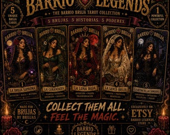 Láminas de arte gótico del Tarot / Decoración de pared Chicano Bruja (5 descargas digitales)