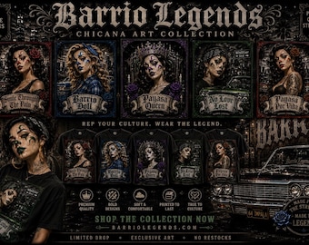 Láminas de arte chicano / Payasa Girl, cultura lowrider, paquete de obras de arte del barrio (descarga digital)