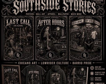Historias del Southside Vol. 1 / Arte mural Chicano Lowrider / 5 descargas digitales /