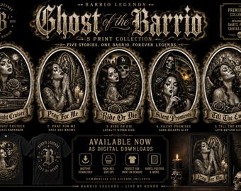Fantasmas del Barrio Vol. 1 / Colección de Arte Chicano / Arte Mural Lowrider / Descarga Digital /