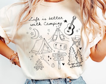 Comfort Colors® Life is better with Camping, Camping Life Shirt, Family Camping, Outdoor Adventure Shirt, Campfire Shirt, Nature Lover Gift