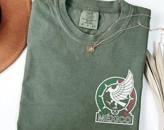Mexico World Cup Comfort Color T-Shirt, Mexico Soccer Tee, Mexican Girl Tee, Soccer Fan Gift
