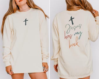 Comfort Colors®Jesus Has My Back Shirt, I Love Jesus, Faith Shirt, Christian Outfit, Religious Shirt, Blessed Shirt, Jesus Love Gift Shirt