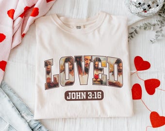 Comfort Colors®Jesus Loved John 3:16 Valentine Shirt, Cute Girly Valentine Shirt, Jesus Valentine Shirt, Christian Valentine Apparel