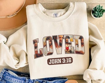 Jesus Loved John 3:16 Valentine Sweatshirt, Cute Girly Valentine Sweater, Valentine Sweatshirt, Christian Valentine Hoodie