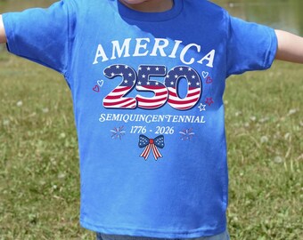 America 250th Anniversary Shirt, USA Semiquincentennial Independence Day Shirts, 4th July 250th Year Kids Shirts, 4th July Family Tee