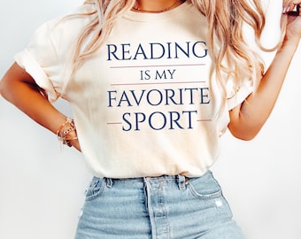 Comfort Colors®Reading Is My Favorite Sport Shirt, Vintage Reading Shirt, Book Lover Gift, Bookish shirt, Bookworm Teacher Gift, Reader Gift