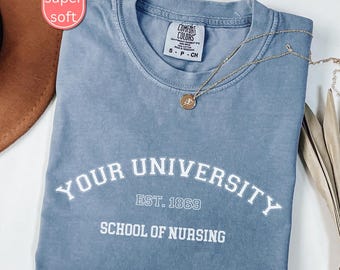 Comfort Colors® Custom University Shirt, Personalized Campus Shirt, Custom Student Shirt, College Pride Shirt, College Outfit