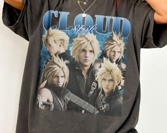 Vintage Final Fantasy VII Rebirth Shirt, Cloud Strife Comfort Colors Tee, Retro Gamer T-Shirt