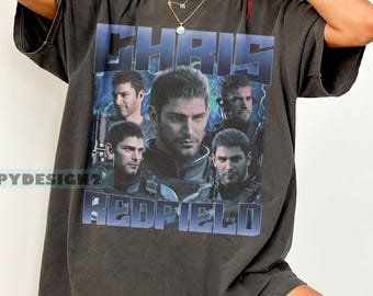 Chris Redfield Vintage Bootleg Shirt, Retro Gaming Tee, Resident Game Fan Gift