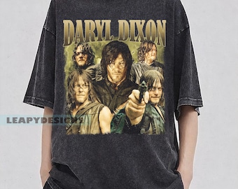 Daryl Dixon Vintage Shirt, Walking Dead Graphic Tee, Oversized Grunge T-Shirt, Unisex Horror TV Show Shirt Gift