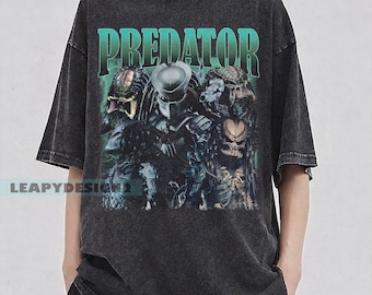Vintage Predator Sci Fi Horror Movie Graphic Tee, Retro 90s Alien Hunter Shirt