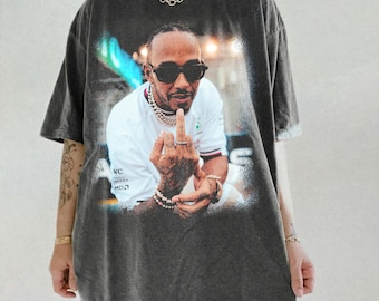 Comfort Colors Lewis Hamilton Vintage Shirt, Retro F1 Middle Finger Tee, Streetwear Unisex T-Shirt