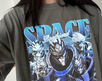 Vintage Garrus Vakarian Graphic Tee, Effect Space Comfort Colors Unisex T-Shirt