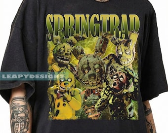 Springtrap Five Nights At Freddy's Graphic T-Shirt, Horror Game Tee, Vintage Gamer Apparel