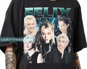Vintage Felix Stray Kids 90s Bootleg Graphic Tee, StrayKids Kpop Idol Shirt, SKZ  Merch