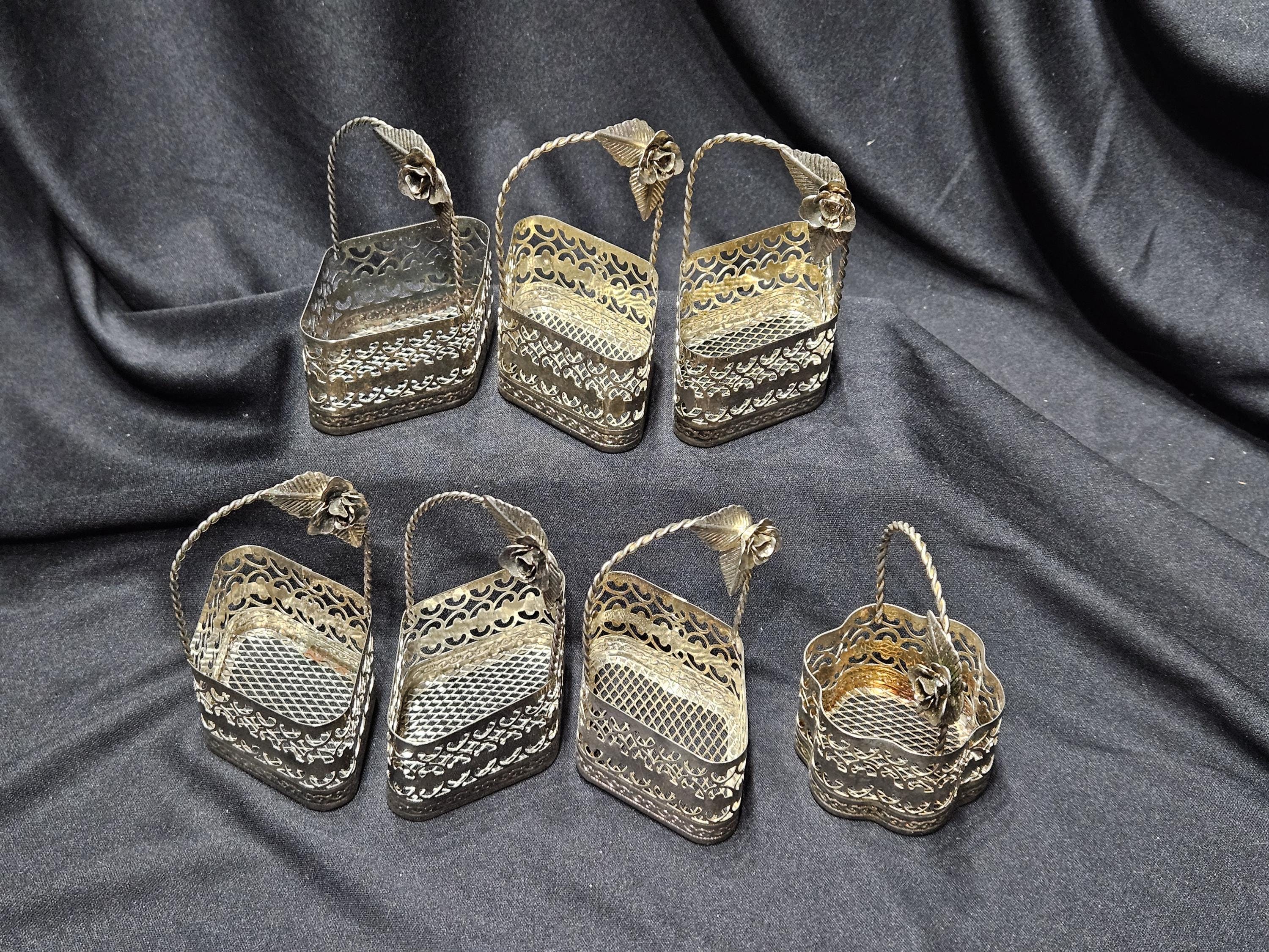 Silver Metal Flower Baskets