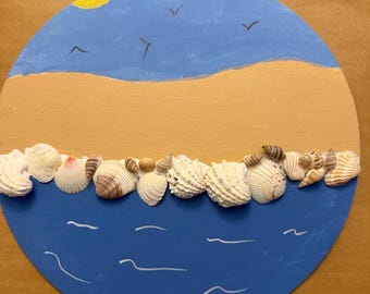 Seashell Canvas board art.