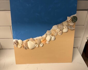 Seashell Canvas board art.