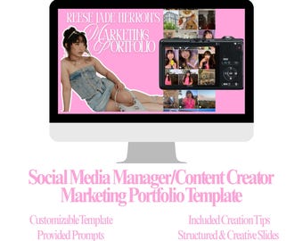 Mall för marknadsföringsportfolio för innehållsskapare/chef för sociala medier