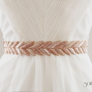 Rose gold wedding dress sash cheap