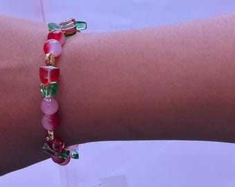 Glass Rose beaded bracelets
