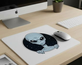 Grey Alien Mouse Pad