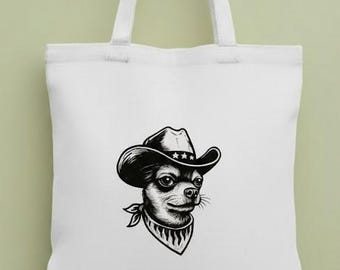 Funny Dog Cowboy Canvas Bag