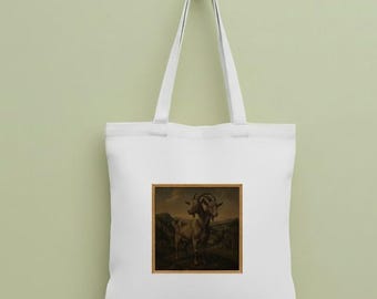 Two Headed Goat Canvas Tote Bag