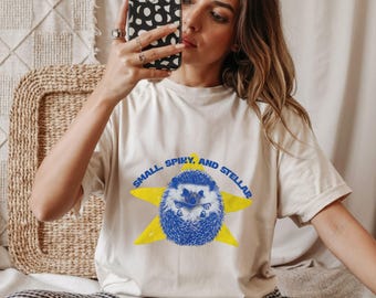 Petit t-shirt épineux et stellaire, t-shirt motivant hérisson mignon, chemise animal petit mais puissant