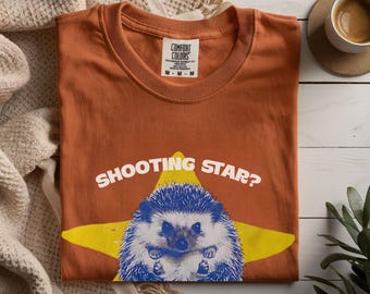 Étoile filante ? Plus comme Rolling Star ! T-shirt hérisson, t-shirt mouvement animal drôle, chemise porc-épic Pixel Art rétro, cadeau de jeu de mots mignon