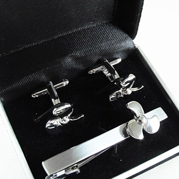 Cufflink Tie Bar Set Etsy