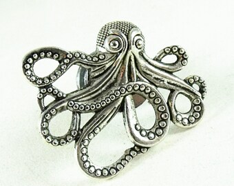 Silver Octopus Drawer or Door Pull, Home Improvement, Home Decor