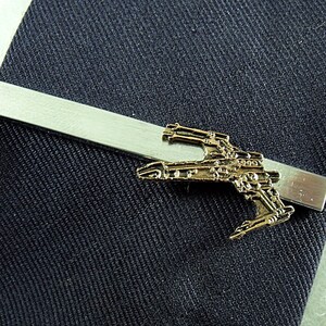 Star Wars Gold  X-Wing Fighter Tie Clip Mens Accessories Handmade