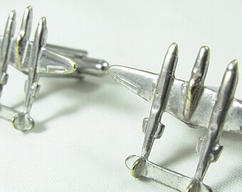 Cufflinks Silver Historical P 38 Lightning Mustang Mens Accessories  Handmade