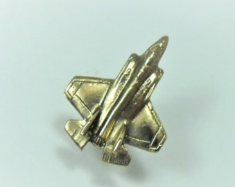 Tie Tack Lapel Pin Gold F-35 Lightning II Jet  Men's Accessories Handmade