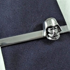 Tie Bar Tie Clip,  Silver Star Wars Darth Vader Mens Accessories  Handmade