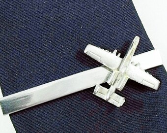 Tie Bar Tie Clip,  Silver A10 (small) Warthog Mens Accessories  Handmade