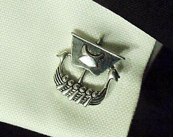 Mens Cufflinks,   Silver Valhalla Viking Sailing Ship Cuff Links  Mens Accessories  Handmade