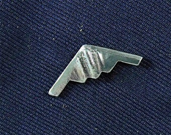 Tie Tack Lapel Pin, Silver B-2 Bomber Jet  Men's Accessories Handmade