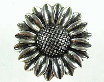 Silver Sunflower Drawer Pull,  Home Improvement  Handmade