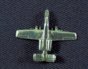 Tie Tack or Lapel Pin Silver A10 Warthog Mens Accessories  Handmade