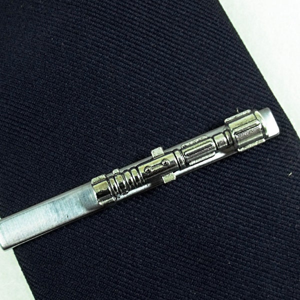 Silver Light Saber, Tie Clip, Gift Box, Men's Accessories Handmade