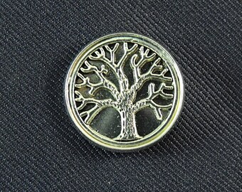 Tie Tack Pin Or Lapel Pin,  Silver Round Tree of Life Celtic Knot Mens Gift Handmade