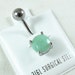 Belly Ring, Semi Precious Jade Stone in a Surgical Steel Prong Setting Womens Gift