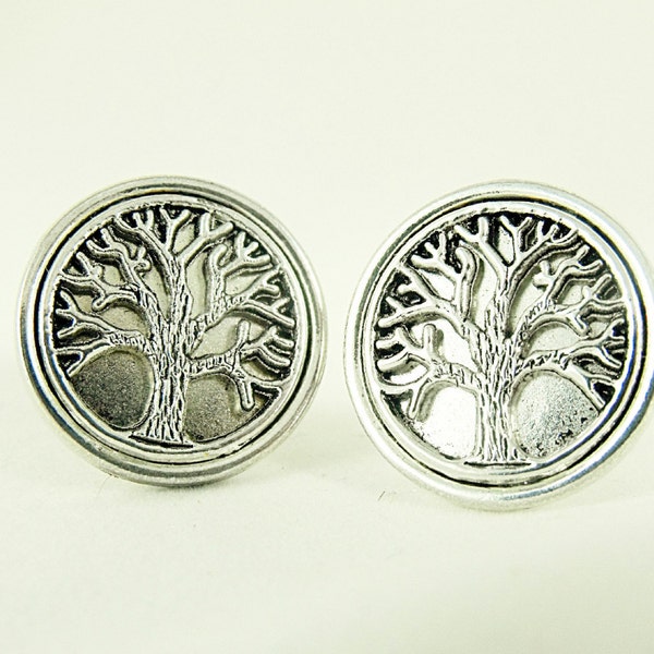 Mens Cufflinks,    Silver Celtic Tree of Life Framed Cufflinks Mens Accessory Wedding Groomsmen Gifts Handmade