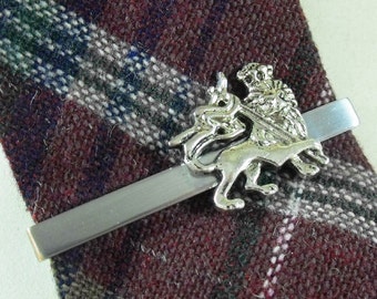 Tie Bar Tie Clip, Silver Lion Mens Accessories  Handmade