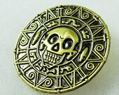 Gold Brooch Pin, Pirate Brooch Pin, Pirates of the Caribbean Brooch Mens Womes Gift Handmade