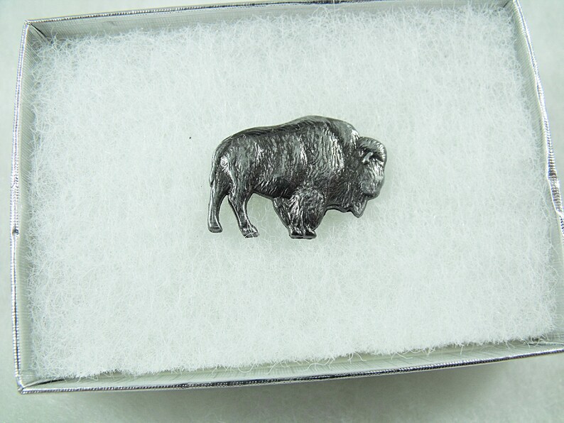 Buffalo Tie Tack or Lapel Pin, Men's Women's Gift Handmade Free Shipping image 3